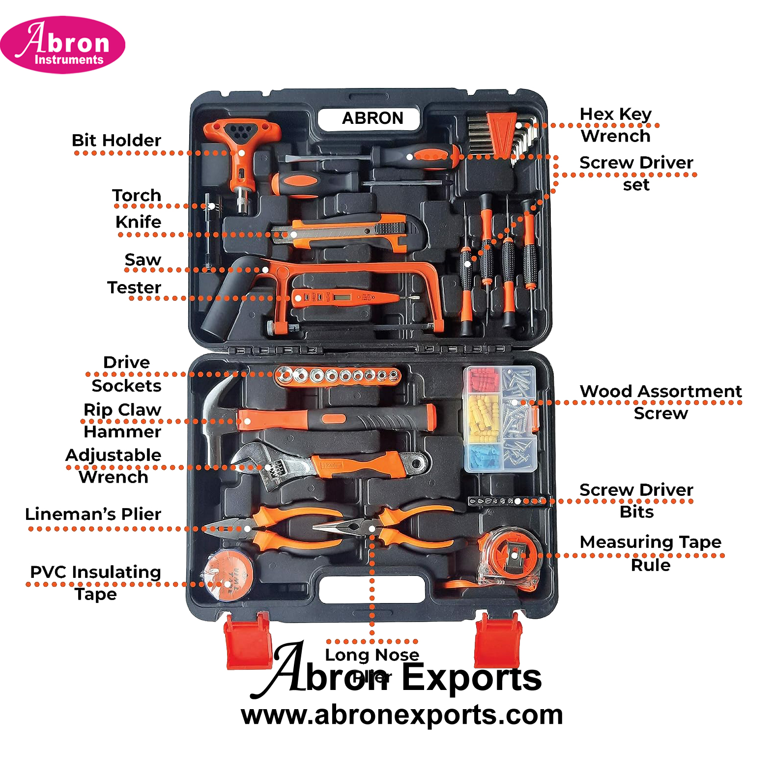 Kit Tools Kit in carrying case 150pc for Lab Abron  AT-16M150